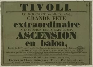 Tivoli. Le dimanche 22 aout, 1824, grand fete extraordinaire