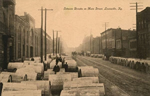 Breaks Gallery: Tobacco barrels on Main Street, Louisville, Kentucky, USA