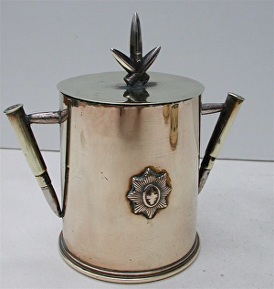 Images Dated 22nd July 2007: Tobacco jar made from the base section of a brass shell