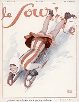 Toboggan Prints: Toboggan Girl 1928