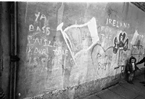 Shamrock Prints: Toddler with IRA graffiti, Belfast, Northern Ireland