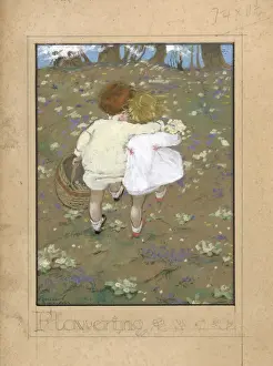 Two toddlers in springtime by Muriel Dawson