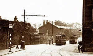 Todmorden Road, Burnley Corporation trams, early 1900s