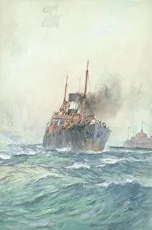 Toil Prints: Toil and Pleasure Thames Shipping barges Watercolour
