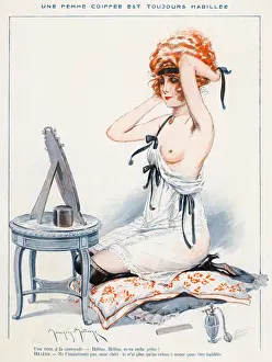 Kneeling Prints: Toilet / Tying Hair 1918