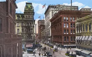 Madison Prints: Toledo, Ohio, USA - Madison Avenue - looking west