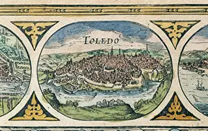 1645 Prints: Toledo, Spain. Le Theatre du Monde. 17th century