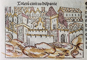 Castilla Gallery: Toledo. Spanish city. Engraving. 15th century