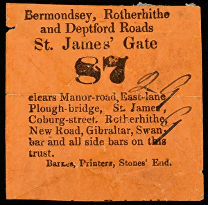 1860 Collection: Tollgate Ticket