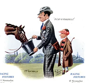 Calendar Prints: Tom Walls with horse and jockey, racing fixtures