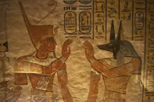 Amen Gallery: Tomb of Amen Khopshef. God Anubis on the right. Valley of t