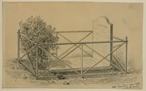 Balloonist Prints: Tomb of French balloonist Jacques Alexandre Charles in Pere
