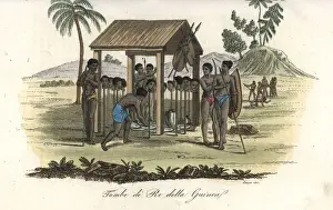 Tomb of a Guinean king, guarded by warriors