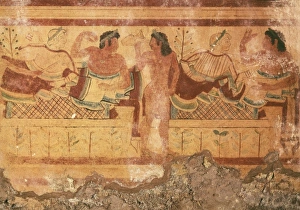 Monterozzi Gallery: Tomb of the Leopards. ITALY. Tarquinia. Necropolis