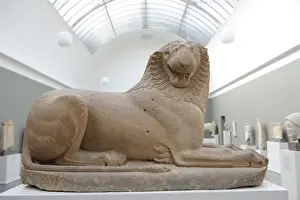 Archaic Prints: Tomb Lion. Corinth. 600-550 B. C. Limestone. Sculpture. Greec