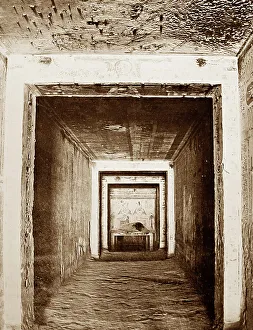Passageway Prints: A tomb passageway, Egypt, Victorian period