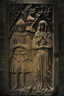 Images Dated 27th February 2013: Tomb plate of Heinrich Beyer Boppard (d.1376) and his wife L