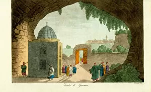 Crusaders Gallery: The tomb of the prophet Jeremiah, 1800s. Tomba di Geremia