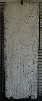 Tombstone Prints: Tombstone - bas-relief depicting a woman in Franciscan habit