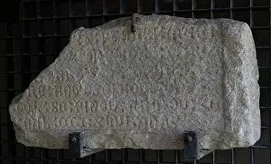 Tombstone Prints: Tombstone with inscription written in Galician language