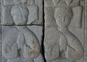 Tombstone Prints: Tombstone with relief depicting two praying figures
