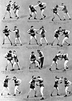 Tommy Burns sparring with a partner, 1908
