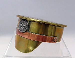 Images Dated 28th January 2012: Tommys peaked cap made from German shell case, WW1