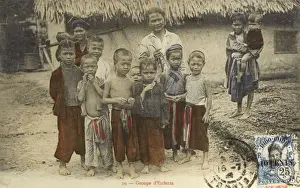 Tonkin Prints: Tonkin Province, Vietnam - Group of Village Children