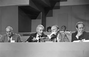 Neil Prints: Tony Benn and Neil Kinnock at a conference