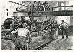 It took two men several hours three times a week to wind up the Clock Tower (Elizabeth Tower), so Londoners could get an accurate time. Date: 1877