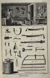 Tools and Carpenters making a bucket and a bellows