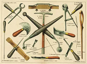1875 Collection: Tools used by a saddler and upholsterer