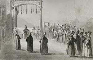 1788 Prints: Topkapi Palace. Audience of a European ambassador, 1788