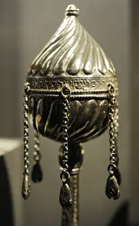 Near Prints: Torah finial. Persia, ca. 1921. Silver, repousse and cast. I