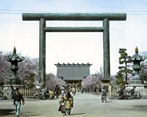 Torii Prints: Torii and Temple, Japan