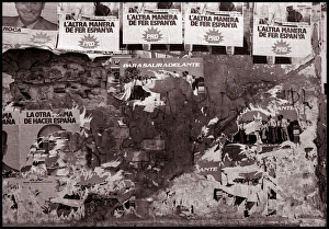 Images Dated 30th August 2016: Torn posters and grafitti, Valencia, Spain