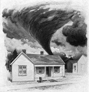 27th Prints: Tornado approaches Kirksville, Missouri, 1889