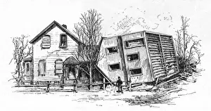 Turns Prints: Tornado over turns house, 1886