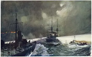Manoeuvres Prints: Torpedo boats of the Royal Navy in action during manoeuvres Date: circa 1901