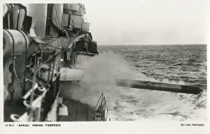 Images Dated 9th August 2019: A torpedo fired from HMS Afridi - British Destroyer