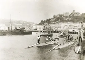 Tourist Prints: Torquay harbour, early submarines