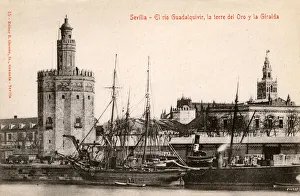 Giralda Collection: Torre del Oro and Giralda belltower, Seville, Spain