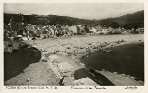 Images Dated 13th July 2016: Tossa, Spain on the Costa Brava - The road to Filoseta