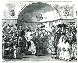 Crinoline Collection: Tossing the pancake, Shrove Tuesday, Westminster School