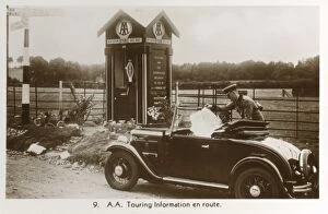 Sign Post Collection: a Touring Booth - Patrolman helps lady with a map