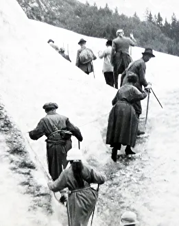 Climber Prints: Tourist climbers, Grindelwald, Switzerland, Victorian period