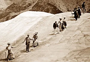 Tourist climbers of the Mer de Glace, Mont Blanc