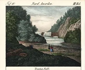 Cataract Prints: Tourists admiring the cataract of Trenton Falls, New York