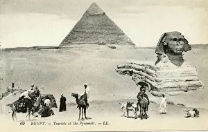 Levy Prints: Tourists at the Pyramids and the Sphinx, Cairo, Egypt