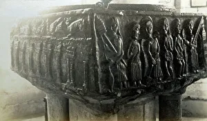 Imagery Prints: The Tournai font at East Meon Church, Hampshire